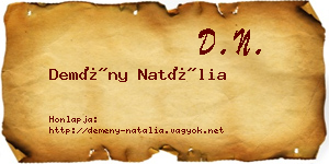 Demény Natália névjegykártya