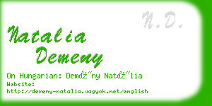 natalia demeny business card